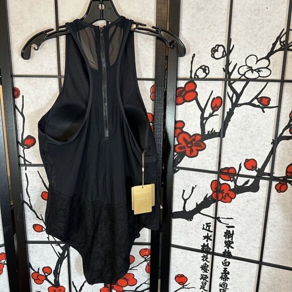 Bond Eye Black Lace One Piece Swimsuit Size US 12 AUS 16 High Neck New - Picture 6 of 8